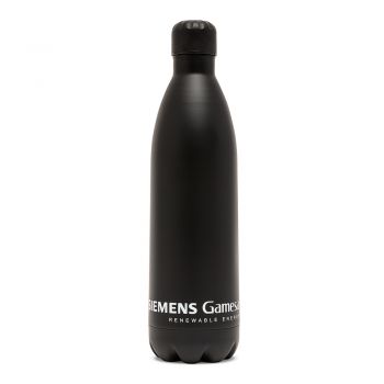 Solid color vacuum stainless steel bottle, 1L, black