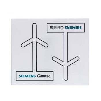 Sticker, wind turbine with transparent background